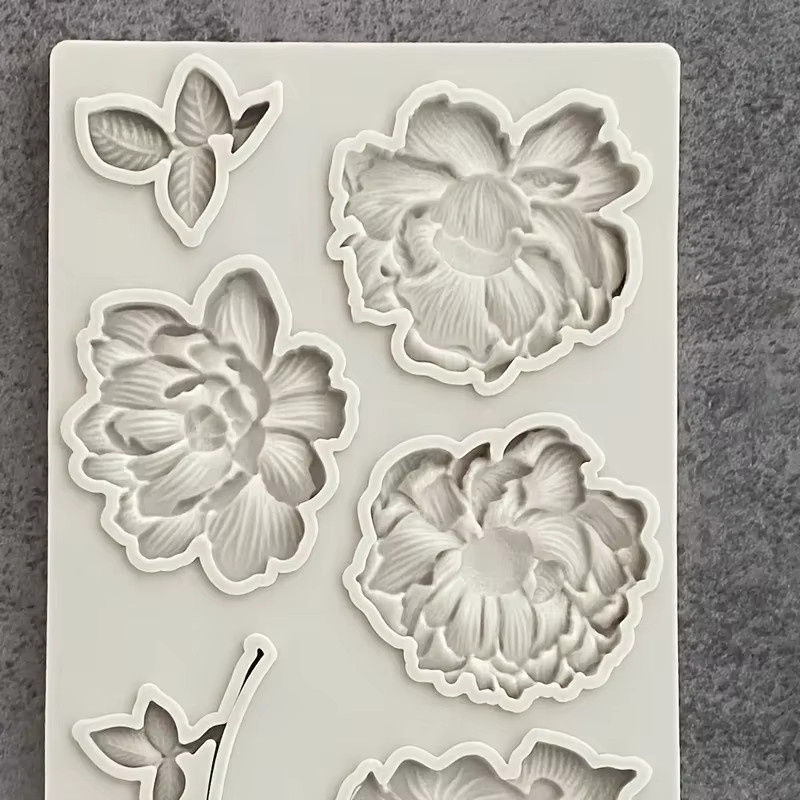VERIDIAN 8-fach Blumen-Silikonform in Weiß für Fondant, Schokolade und Kuchendekoration - Bild 2