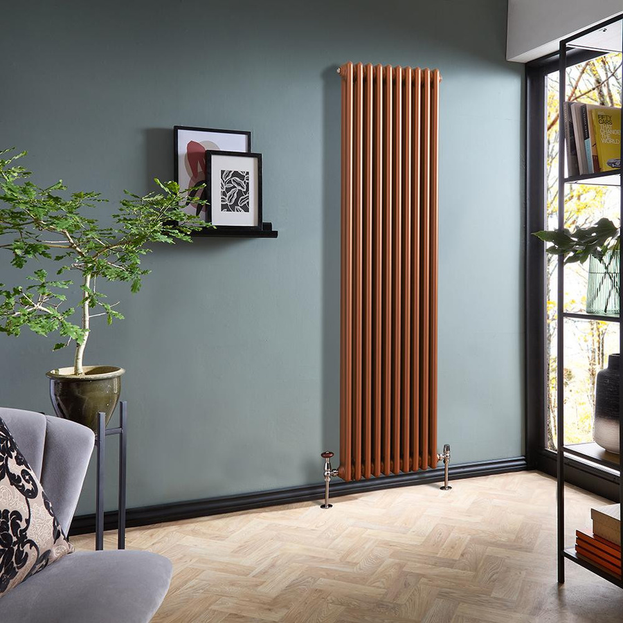 Hudson Reed Gliederheizkörper Regent 2-säulig vertikal in Kupfer, Höhe: 180 cm, Breite: 47 cm - Bild 1