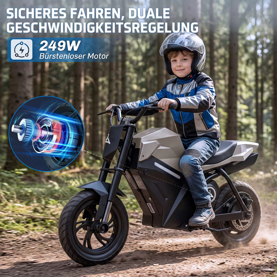 TODIMART ADV250 Kinder-Elektromotorrad, elektrisches Dirtbike, ab 6 Jahre - Bild 4