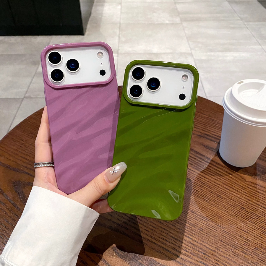Stoßfeste Handyhülle mit 6D-Seidenmuster für iPhone 11 bis iPhone 17 Pro Max in Braun - Bild 3