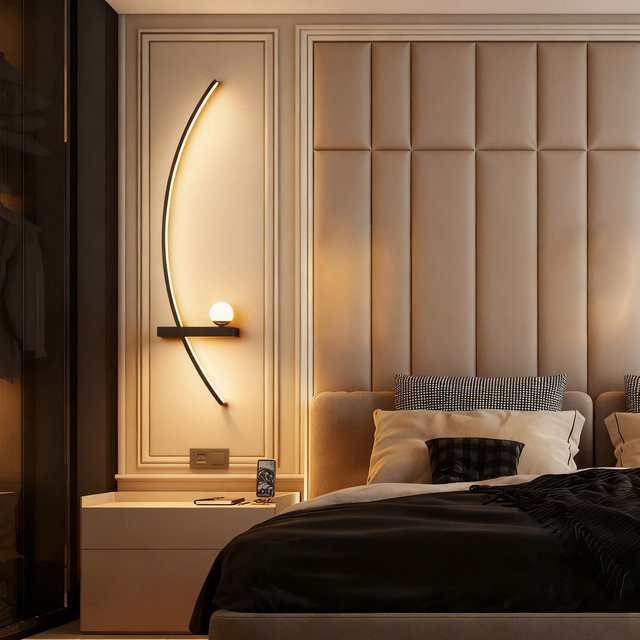 CETANT Moderne LED-Wandleuchte Mond Modell in Schwarz oder Weiß für Wohnzimmer, Schlafzimmer und Flur mit warmweißem Licht - Bild 1