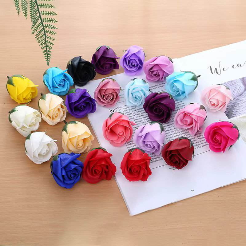 TTCY Künstliche Rosen in Mehrfarbig, Duftende Textil-Blumen für deine Dekoration, Hochzeit oder als DIY-Geschenk, 10 Stück - Bild 2