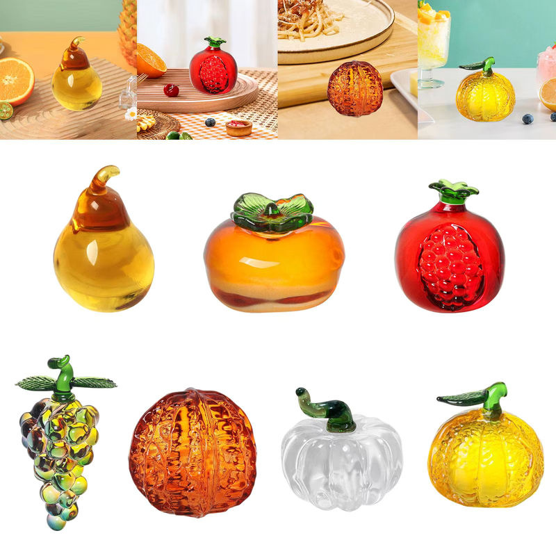Homyl Glas Obst Figur Frucht Ornament Mehrfarbig als Miniatur Kristall Statue für Desktop Home Office Dekoration - Bild 4