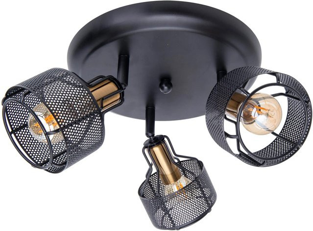 Näve Wand- und Deckenleuchte Foro 3-flammiges Rondell in Schwarz-Gold, Durchmesser: 41 cm, Höhe: 120 cm - Bild 1