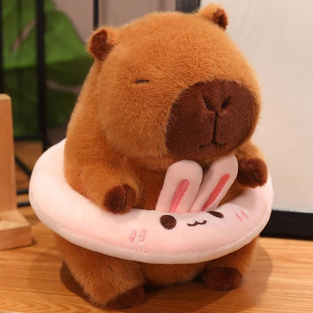 Capybara Plüschtier mit Schwimmring, Hasen- & Frosch-Designs, 22cm - Bild 1