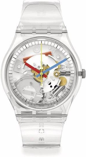 Swatch Armbanduhr, Kunststoff, Weiß, 34 mm, Unisex - Bild 1