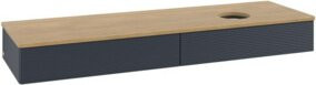 V&B Waschtischunterschrank Antao mit Frontstruktur in Eiche Lacquered, Breite: 160 cm, Tiefe: 50 cm - Bild 1