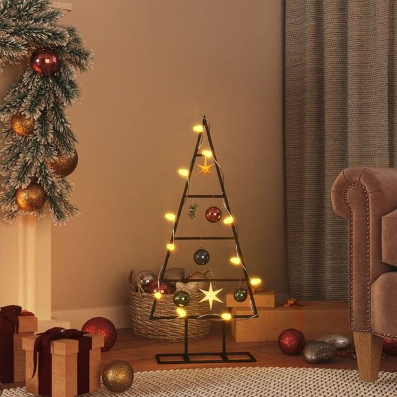 Vidaxl Weihnachtsbaum Deko aus Metall in Schwarz, modern und geometrisch, Höhe: 60 cm - Bild 1