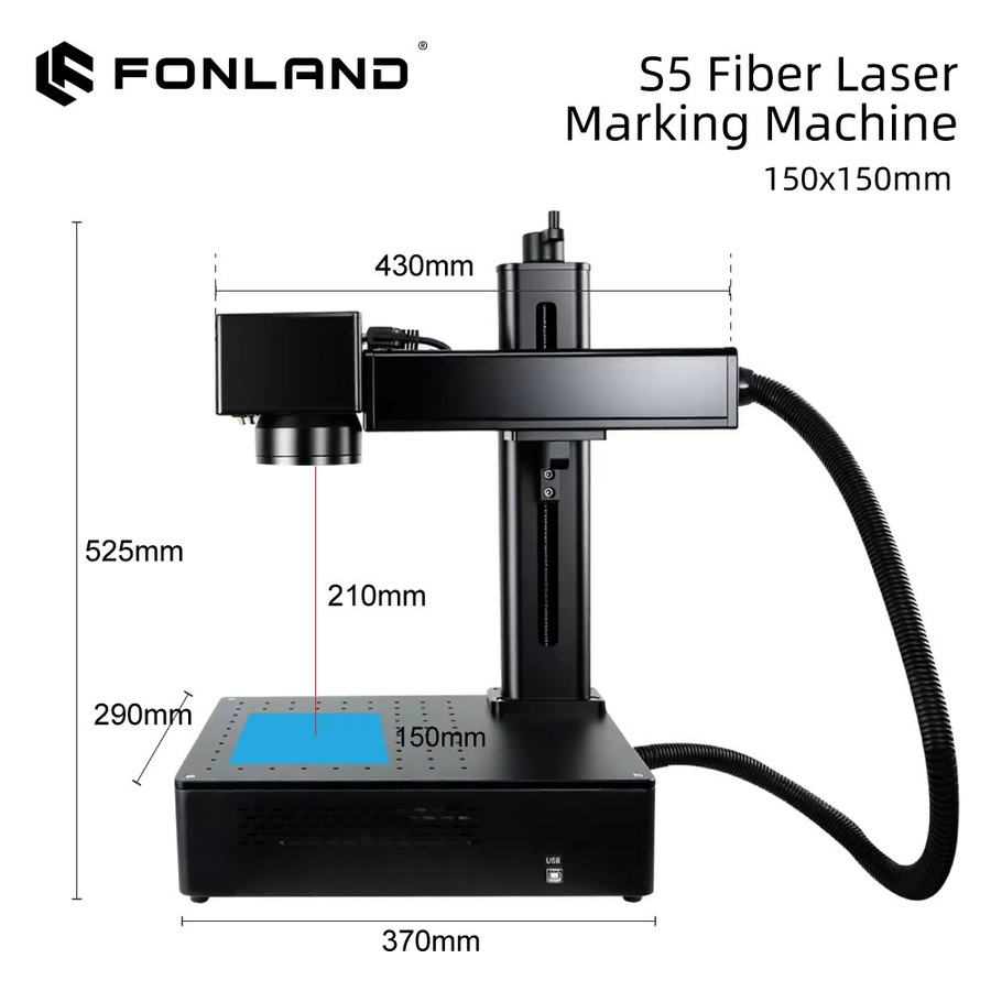 Fonland S5 Faserlasermaschine CNC Graveur für Logo-Markierungen auf Metall, Schmuck, Kunststoff und Keramik (20W/30W/50W) - Bild 2