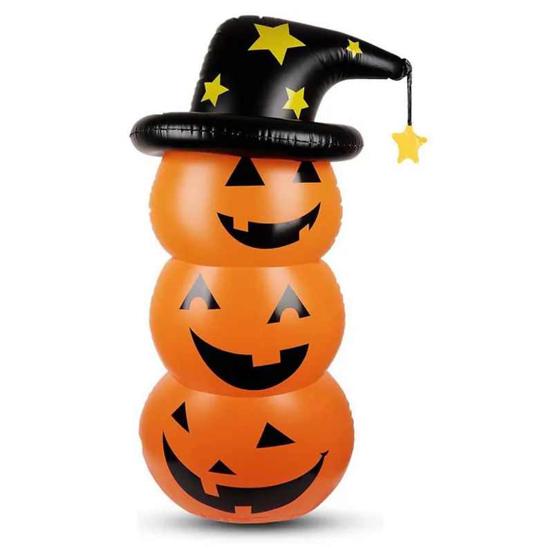 CosyHome Halloween Kürbis aufblasbare Dekoration aus Kunststoff in Orange und Schwarz - Bild 5