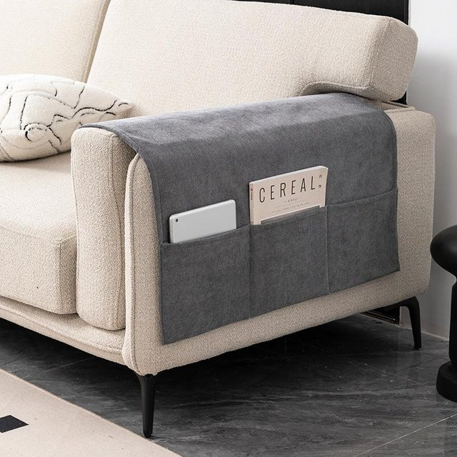 Sofa Armlehnen Organizer Tasche in Grau zur Aufbewahrung von Zeitschriften, Büchern und Fernbedienungen, B/H: 80 x 110 cm - Bild 1