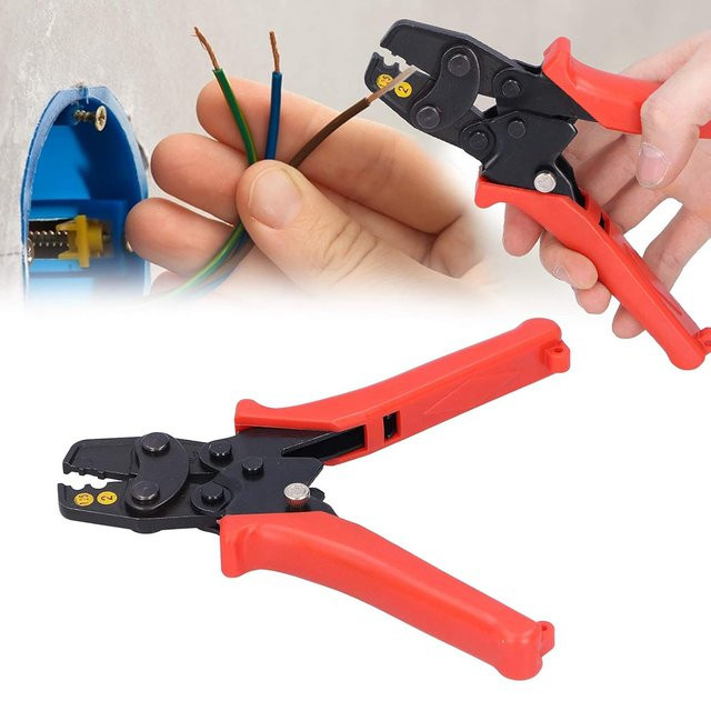 WOZOBUY HS-1MA/6MA Professionelle Mini-Crimpzange und Abisolierzange aus Kohlenstoffstahl für blanke Anschlüsse - Bild 1