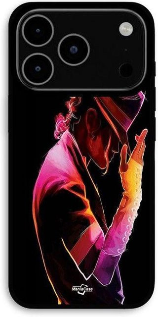 MANIACASE iPhone 17 Pro Hülle Michael Jackson Design in Schwarz und Bunt - Bild 1
