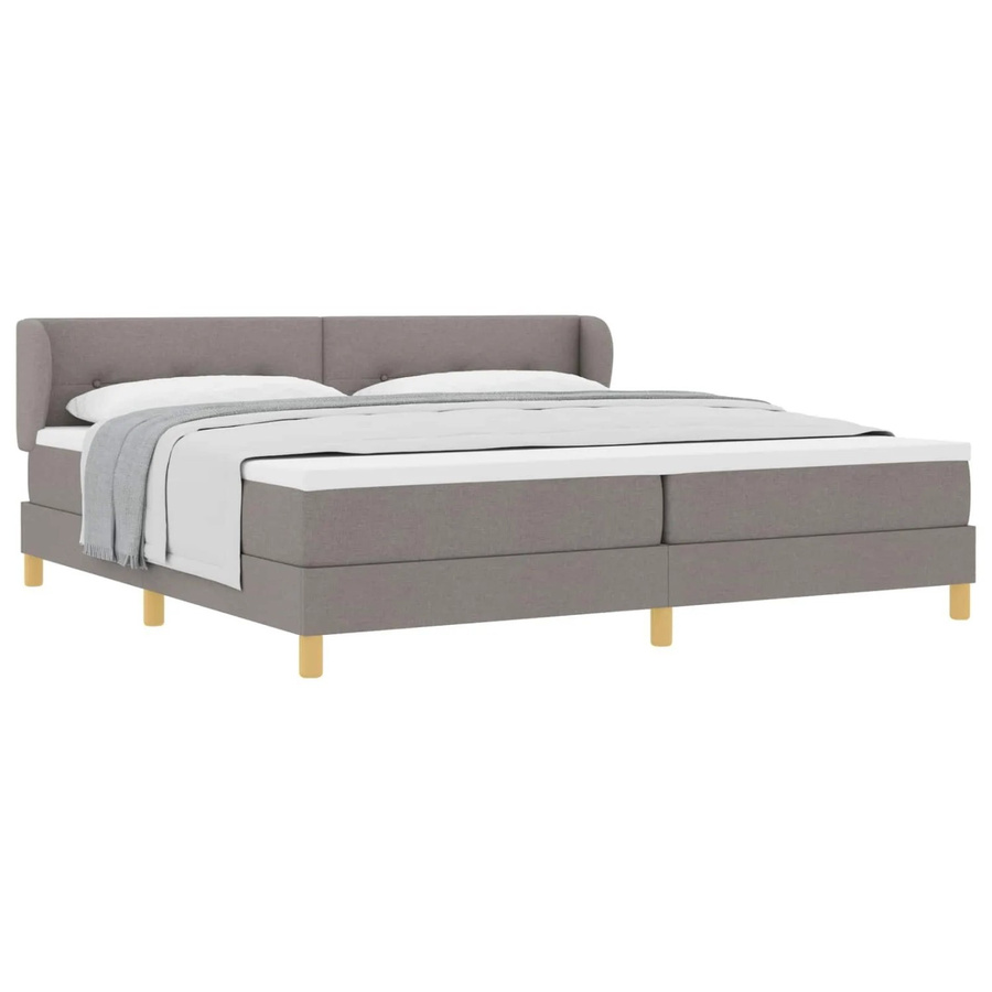 vidaXL Boxspringbett mit Matratze in Taupe, B/T: 200 x 200 cm, mit Taschenfederkern und Stoffbezug - Bild 2