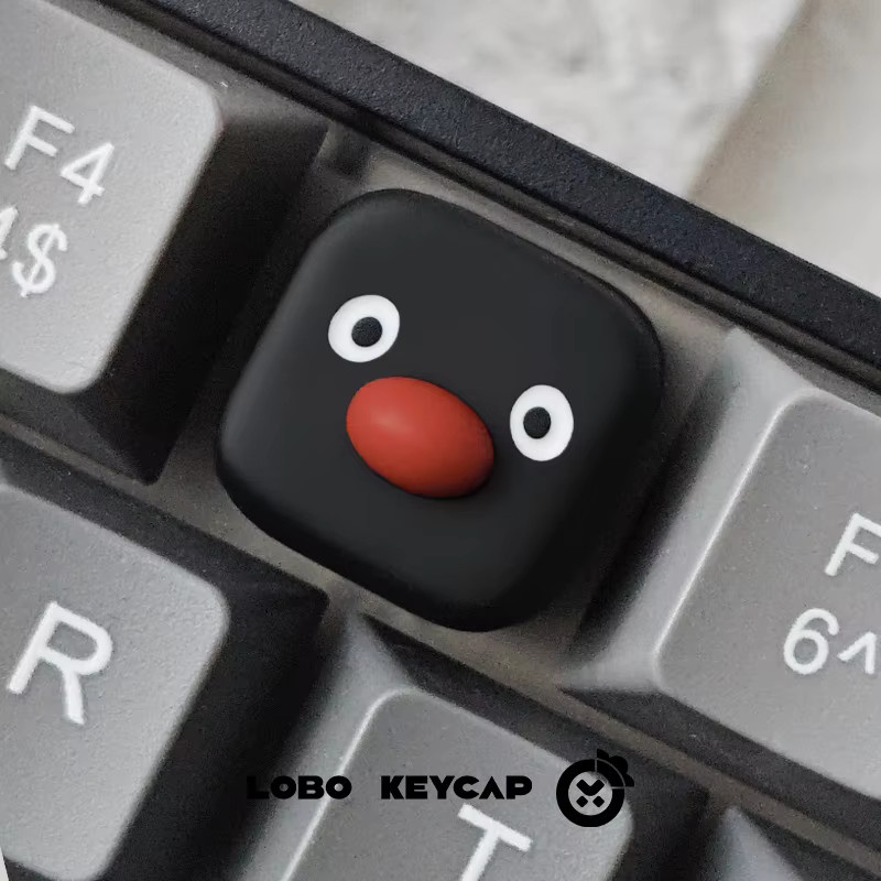 52TOYS Anime Pinguin Mechanische Tastatur Keycaps aus Harz in Schwarz mit verschiedenen Ausdrücken - Bild 3