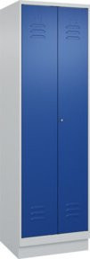C+P PSA Doppel-Spind Classic PLUS mit Sockel, 2 Abteile, Stahlkonstruktion, grau/blau, B/T/H: 195 x 60 x 50 cm, mit Zylinderschloss und Soft-Anschlag - Bild 1