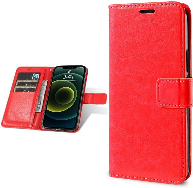Leder Brieftasche Flip Case für Samsung Galaxy S24 Ultra A54 A15 A13 A12 A34 A05S A22 A23 A32 A52 A53 A33 A73 A72 S21 S22 S23 FE in Rot - Bild 1