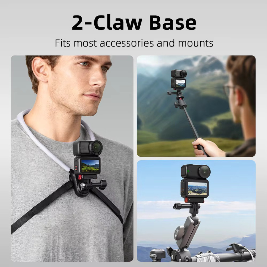 Flymile Magnetische Schnellverschluss-Basishalterung für DJI Osmo NANO in Schwarz als Adapter und Verlängerungshalterung mit Dual-Claws Connect Stativ-Anschluss - Bild 3