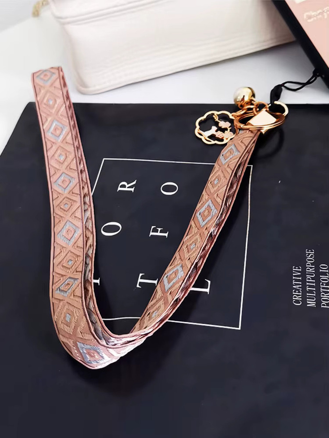 Retro Handy Halskette Lanyard mit abnehmbarem Anhänger und Schlüsselanhänger in Gelb - Bild 2