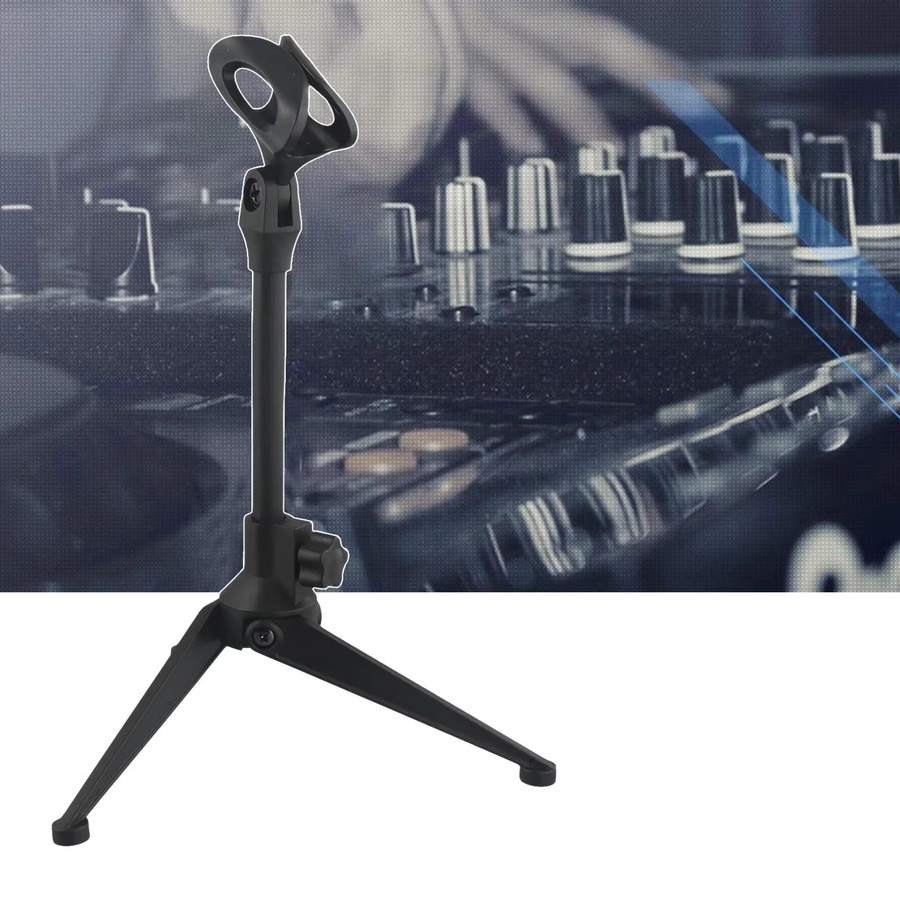 Mrgabwte Mikrofonständer Desktop-Stativ in Schwarz, verstellbarer Mini-Tischständer mit Mikrofon-Clip-Halterung - Bild 2