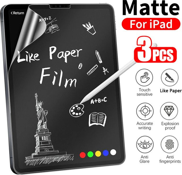3er-Pack Paperfeel Displayschutzfolie für Apple iPad Pro 11, 12.9, iPad Air 5, iPad Mini 6 und iPad 10. Generation, transparent - Bild 1