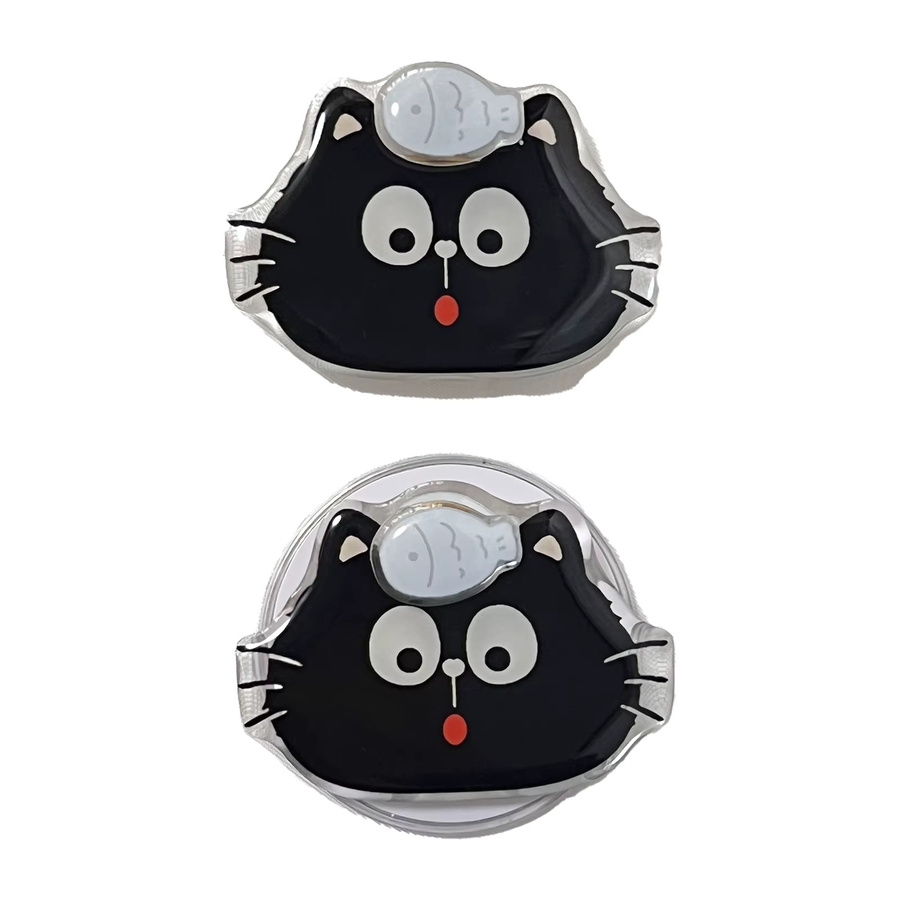 LS Faltbarer Handyhalter Schwarze Katze mit 360-Grad-Drehfunktion für iPhone 16 Pro Max und iPhone 17 Pro Max - Bild 2
