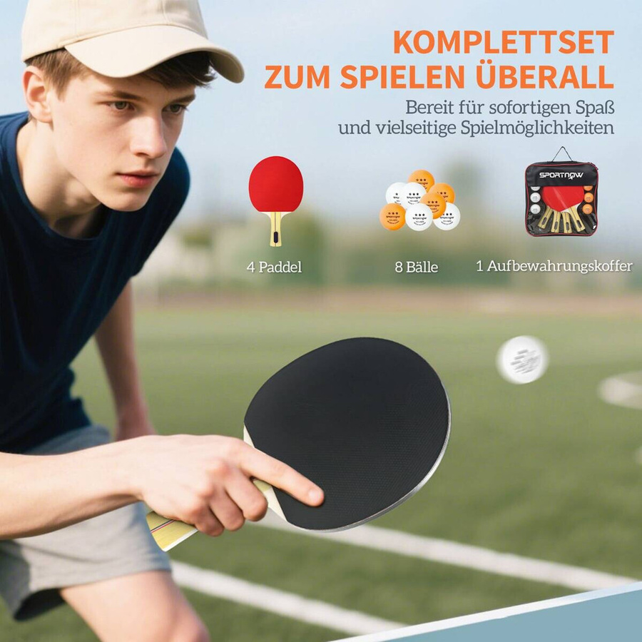 SPORTNOW Tischtennisschläger, Sport, Schwarz, Rot - Bild 3