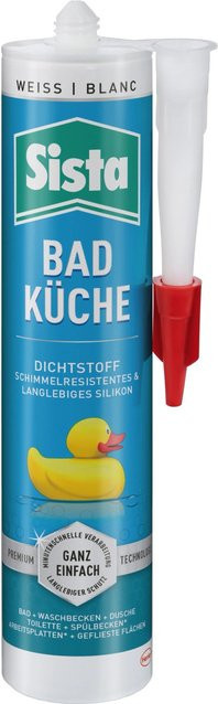 Sista Silikon Dichtstoff für Bad & Küche, wasserdicht, Weiß, 280 ml - Bild 1