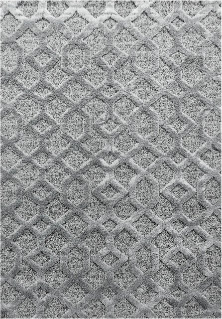 Ayyildiz Hochflorteppich Pisa 4702 in Grau mit Rautenmuster, Breite: 200 cm, Tiefe: 290 cm - Bild 1