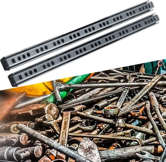 VIBRATITE 2er Set Schubladenschienen mit voller Auszugslänge für Schränke und Möbel - Bild 1