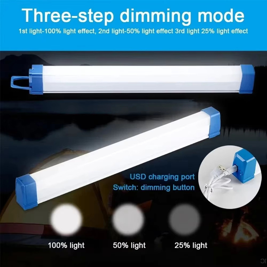 Heinast LED-Balkenlicht in Weiß und Blau, wiederaufladbare zylindrische Campinglampe mit magnetischer Aufhängung für Garten und Notfälle - Bild 4