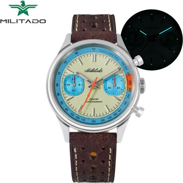 Militado Chronographenuhr, Quarz, Edelstahl, Saphirglas, 40 mm, Herren - Bild 1