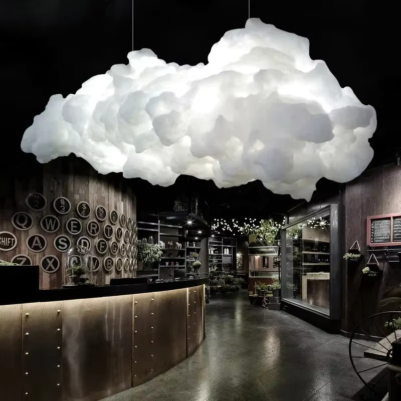 VIGOUS LED Wolken-Pendelleuchte im Nordic Design, Weiß, Warmweißes Licht für Wohnzimmer, Schlafzimmer und Kinderzimmer - Bild 6