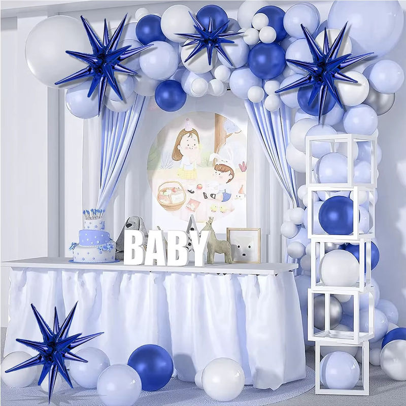 8 Stück blaue Sternballons aus Aluminiumfolie von MicroPlush für Babyparty und Abschlussfeier - Bild 3