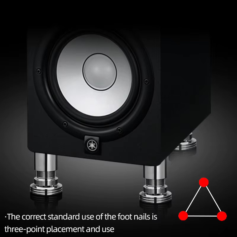 ATAUDIO HiFi Audio Isolation Füße aus Aluminiumlegierung in Silber zur Höhenverstellung für Verstärker, Lautsprecher und DAC - Bild 2