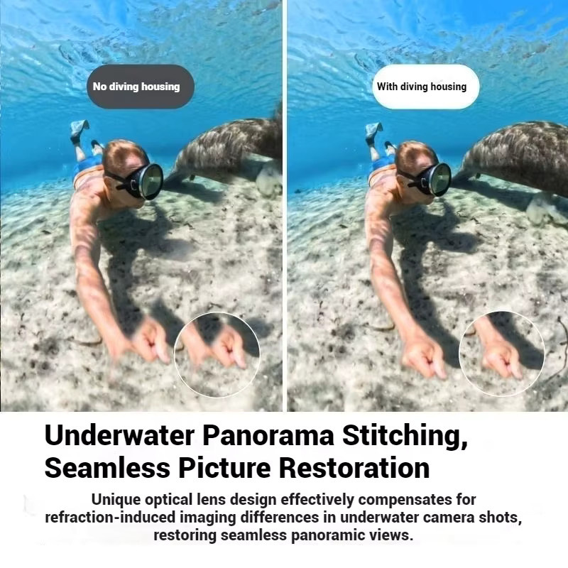 Insta360 X5 Unsichtbares Tauchgehäuse, Transparentes Unterwasser-Tauchgehäuse bis 60 m wasserdicht - Bild 2