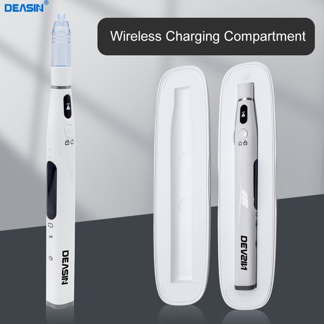 DEASIN Dental Oral Anesthesia Injector Mini I – Schmerzloser elektrischer kabelloser lokaler Anästhesie-Stift mit LCD-Display in Weiß - Bild 1
