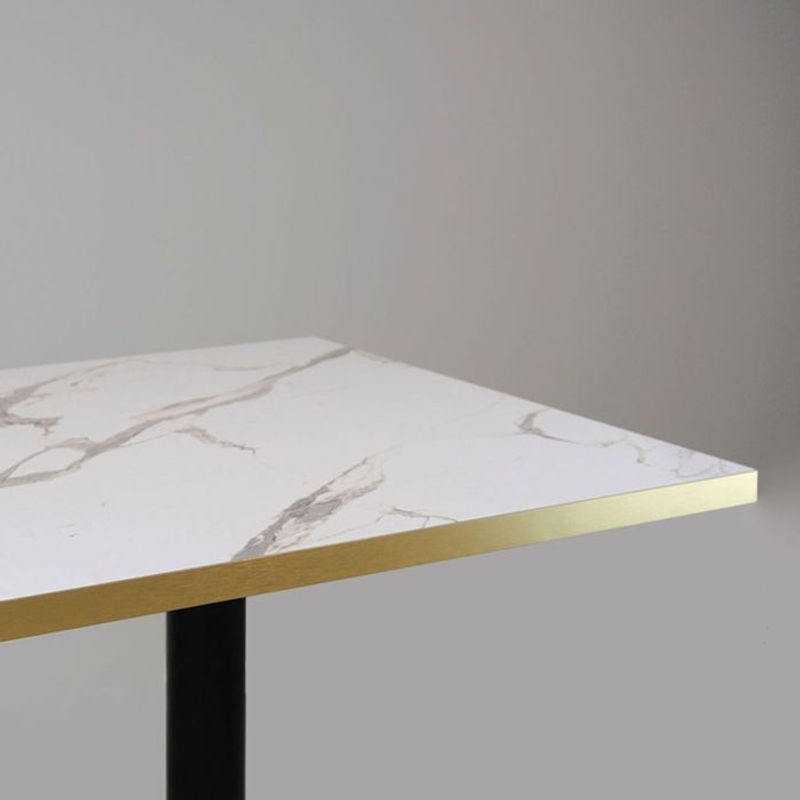 RestooTab Tisch Bazila quadratisch mit Stein-Dekor, B/T/H: 70 x 70 x 75 cm, Platte weiß, Gestell schwarz - Bild 2