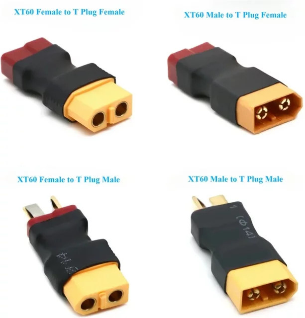 EVANOVM Adapter XT60 auf T-Stecker mit optionalen männlichen und weiblichen Steckern - Bild 1