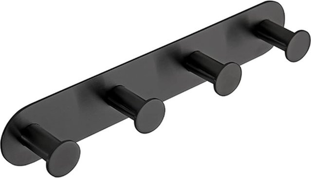 Brillantbad BEASY Hakenleiste aus Edelstahl in Schwarz zum Kleben für Bad und Küche, B/H/T: 25,5 x 3,1 x 4,5 cm - Bild 1