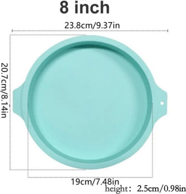 Runde Silikon-Schichtkuchenform von Ouyaohong in Grün, Durchmesser: 20,32 cm (8 Zoll) - Bild 1