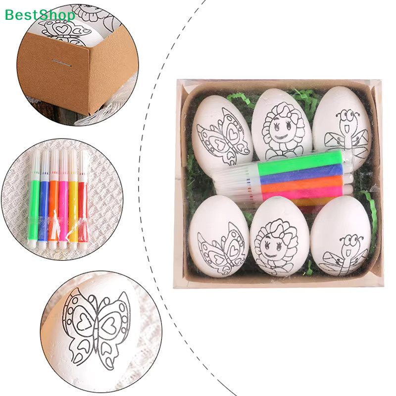 Ostereier-Malset, DIY Dekorative Eier mit Markern, Bunt / Mehrfarbig - Bild 4