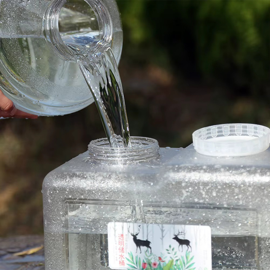 Alloet Tragbarer Wassertank mit Zapfhahn für Camping und Picknick, Transparent, 24 l - Bild 4