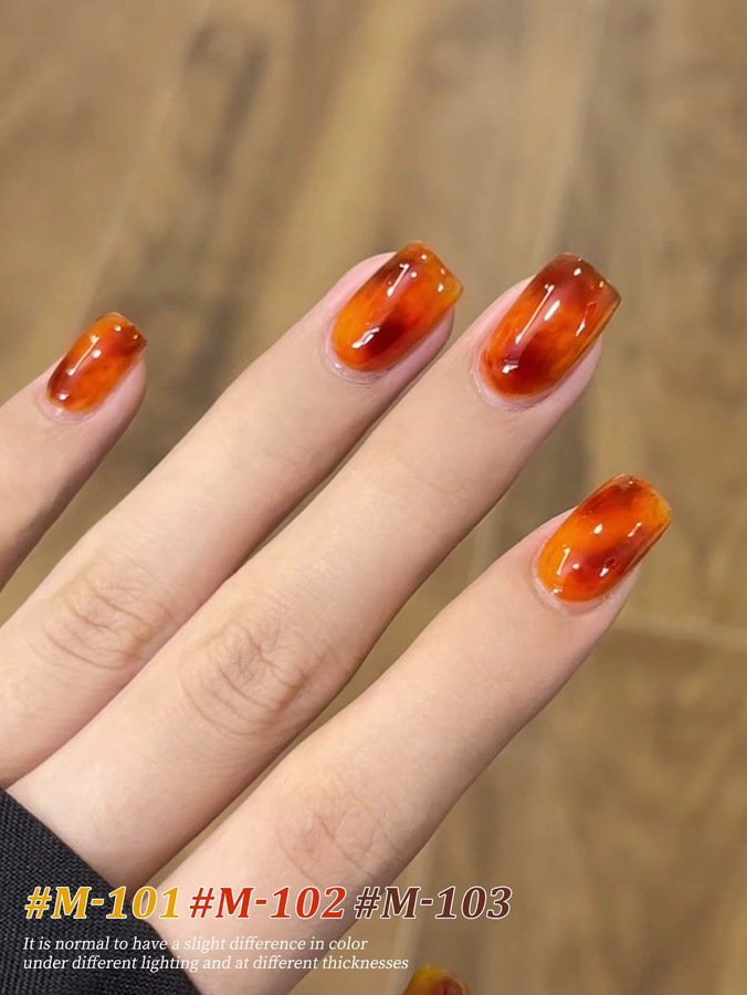 XEIJAYI Nagelgel Set, Bernstein orange, Glänzend, 3x 15 ml - Bild 2