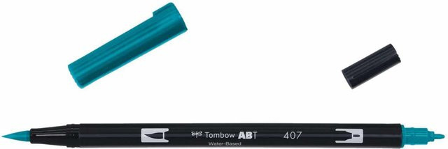 Tombow ABT Dual Brush Pen in Tiki Teal 407 (Turquoise) - Bild 1