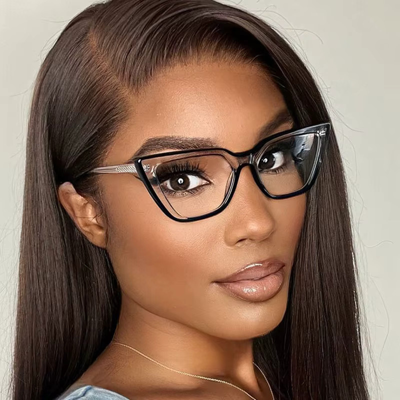 Samjune Korrektionsbrille Cat-Eye, TR90, Vollrand, transparent - Bild 3