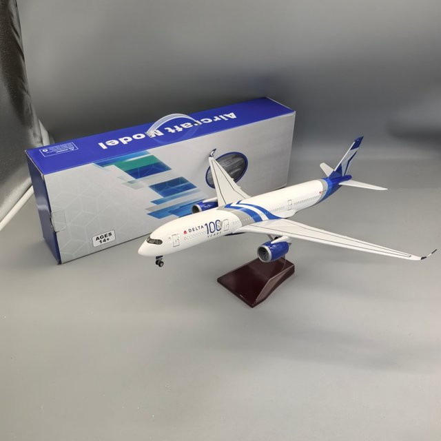 ZOCO Flugzeugmodell A350 Delta Airways, 1/142, mit Licht und Radfahrwerken - Bild 1