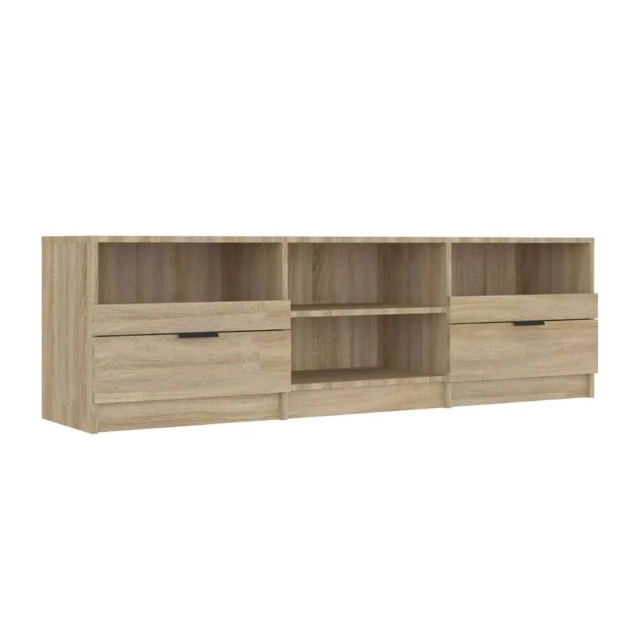 vidaXL TV-Schrank modern in Sonoma-Eiche, Farbe: Braun, B/T/H: 150 x 33,5 x 45 cm - Bild 2
