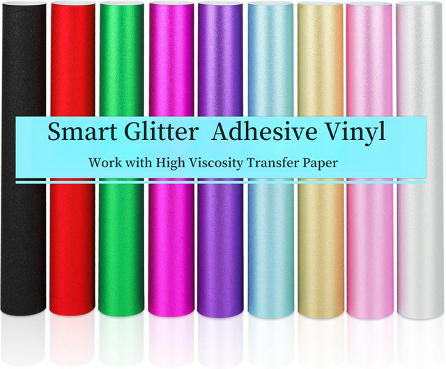 Cricut Smart Shimmer Vinyl Rolle Glitzerndes Vinyl in Shimmer Red für Cricut Maker 3 und Explore 3, Selbstklebend, B: 36,0 cm, H: 9,0 cm - Bild 1