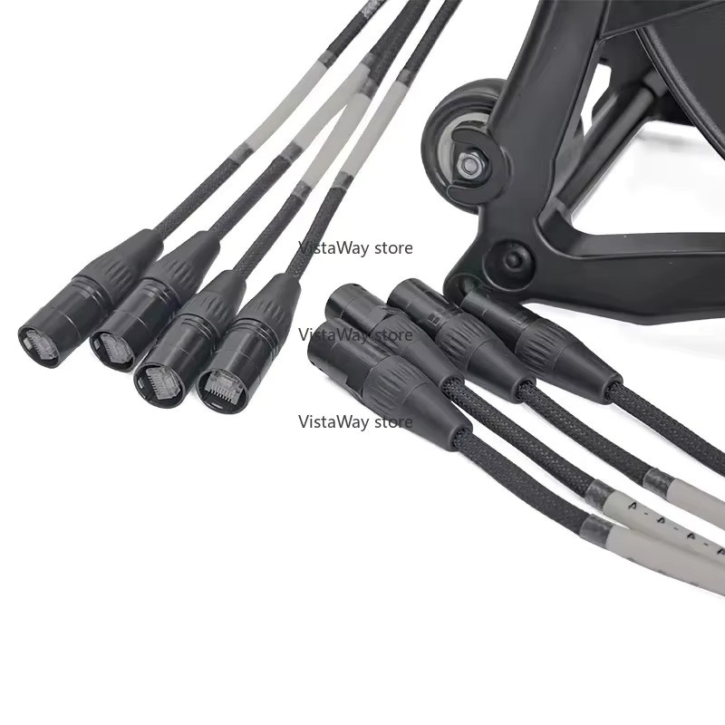 XMSJ Ethernet LAN Verbindungskabel RJ45 zu RJ45 in Schwarz mit praktischer Aluminium-Trommel zum Stapeln - Bild 3